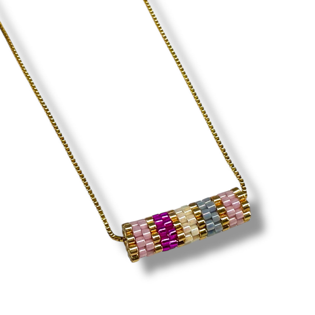 Cadena bloque rosa nude