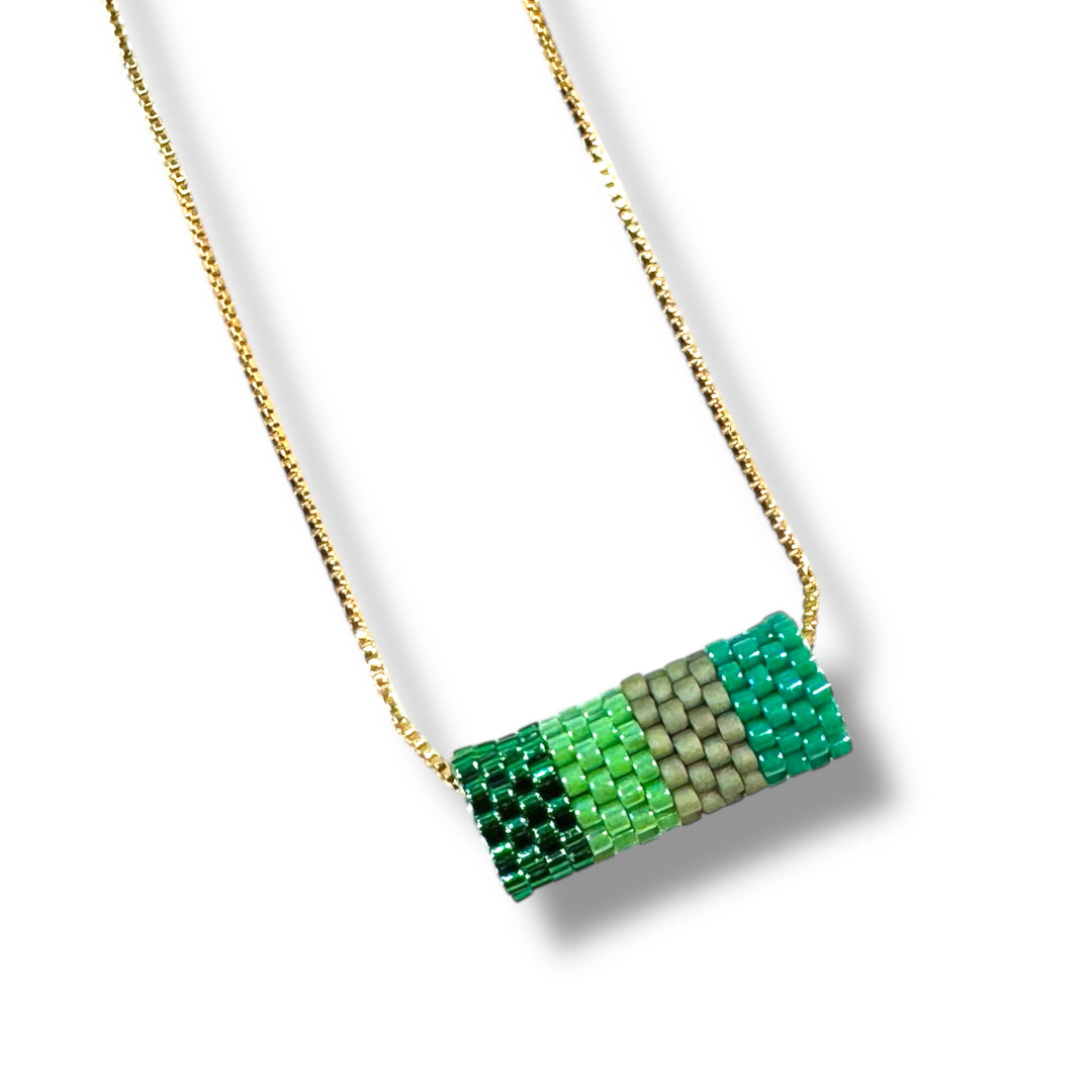 Cadena bloque de Miyuki verde