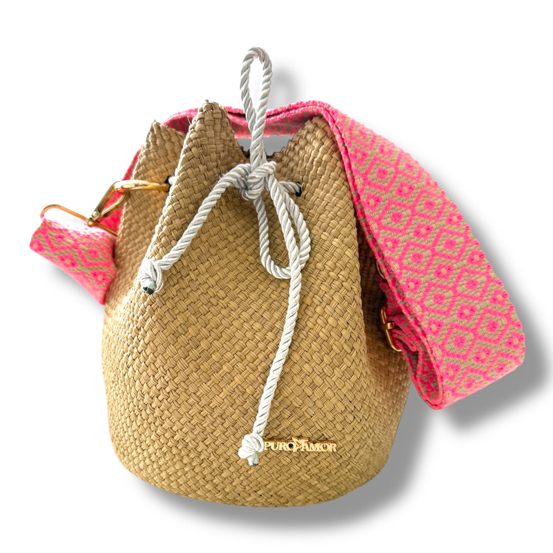 Mochila en palma de Iraca pequeña habana