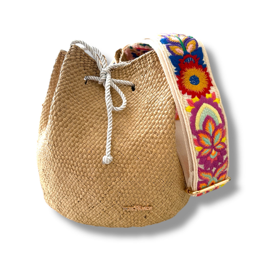Mochila en palma de Iraca grande habano