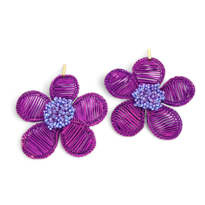 Aretes flor de Iraca