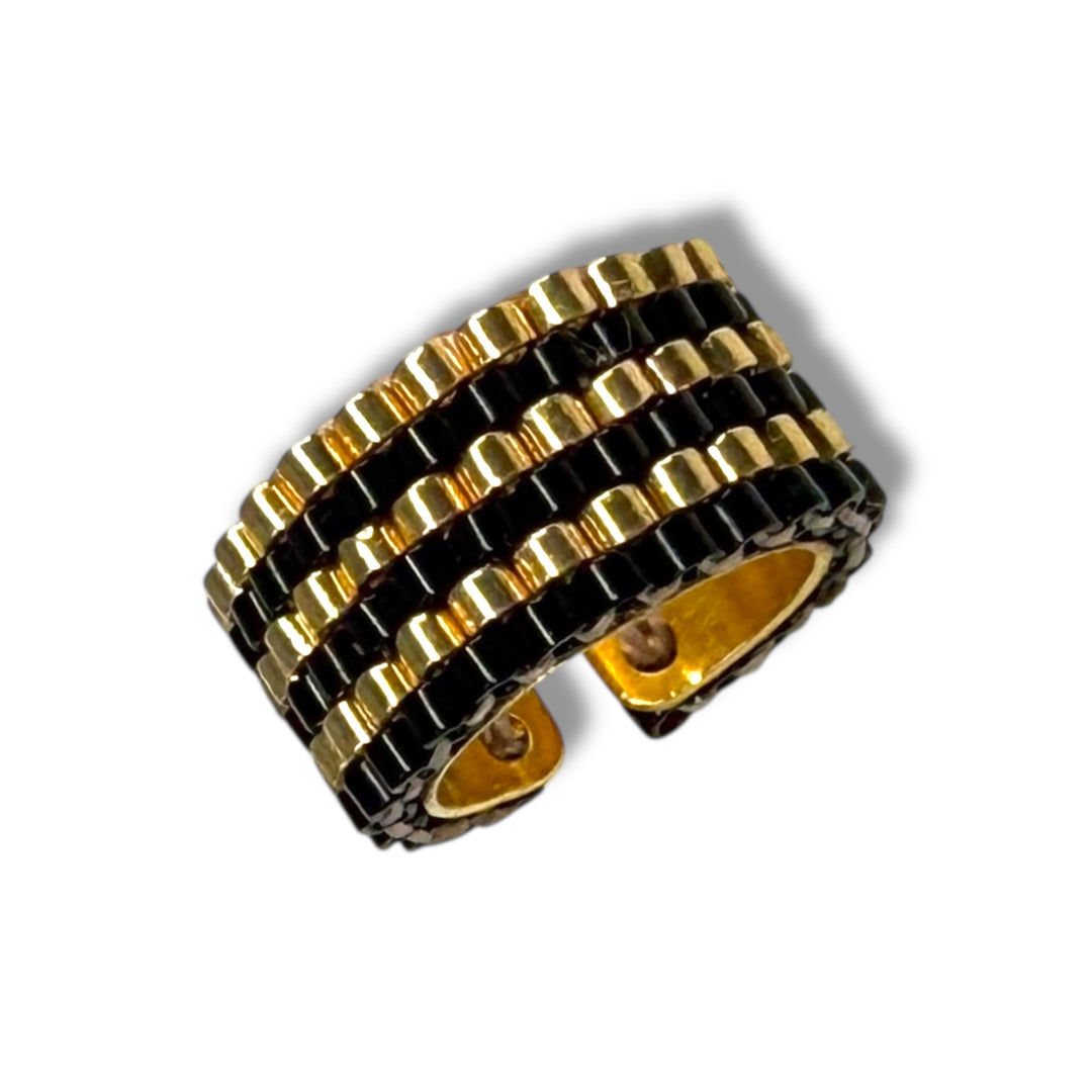 Earcuff negro y dorado
