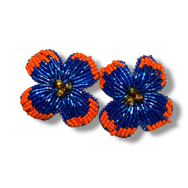 Aretes flor embroidery