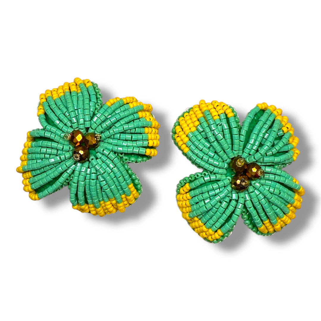 Aretes flor embroidery