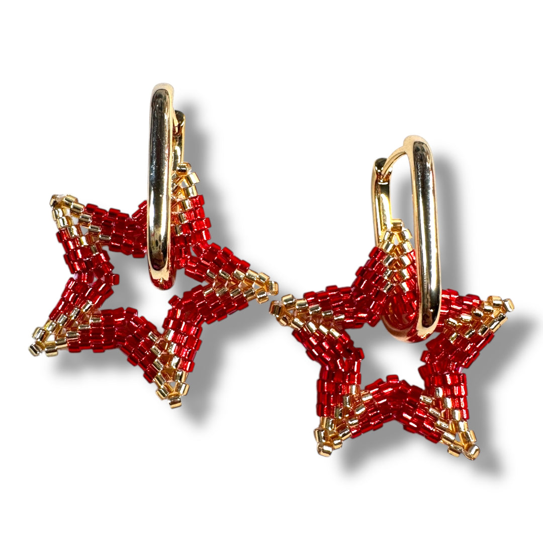 Aretes hoops estrellas