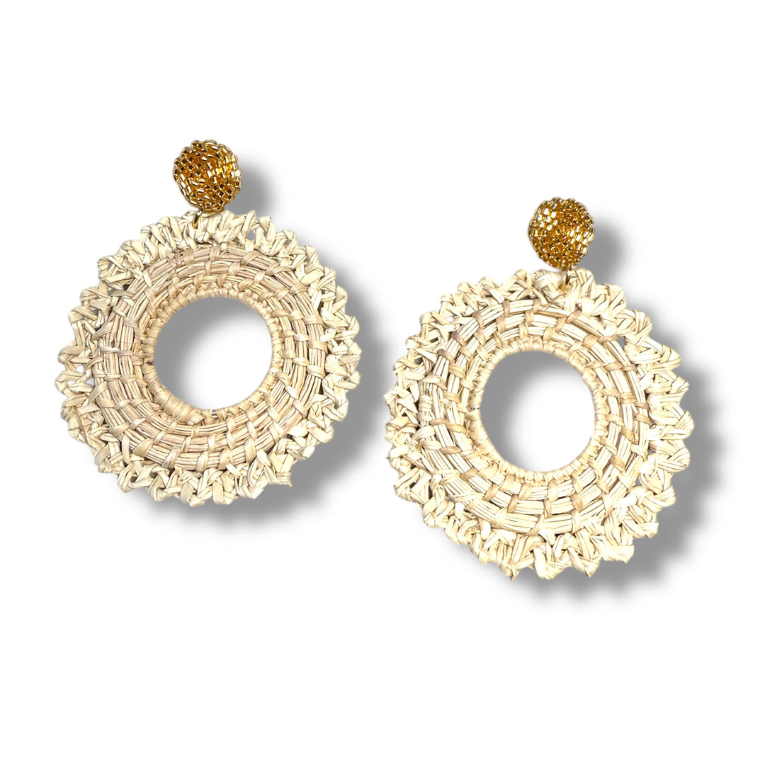 Aretes macramé en palma de Iraca