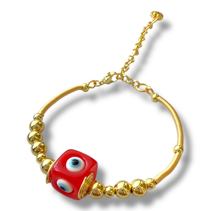 Pulsera ojo turco en alambrismo