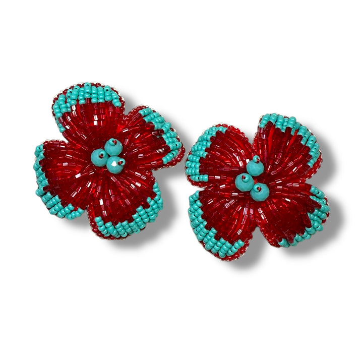 Aretes flor embroidery