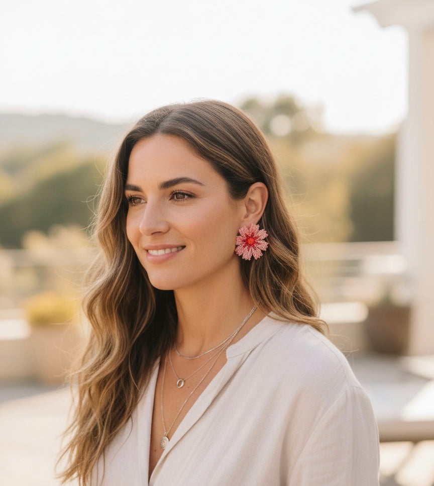 Aretes flor margarita