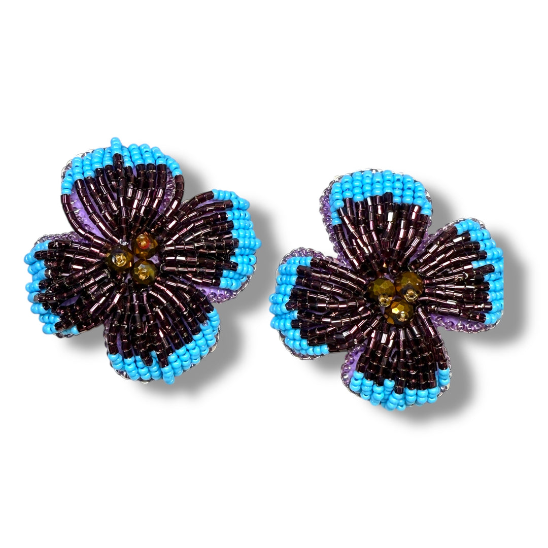 Aretes flor embroidery