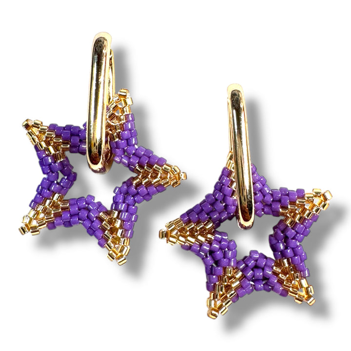 Aretes hoops estrellas