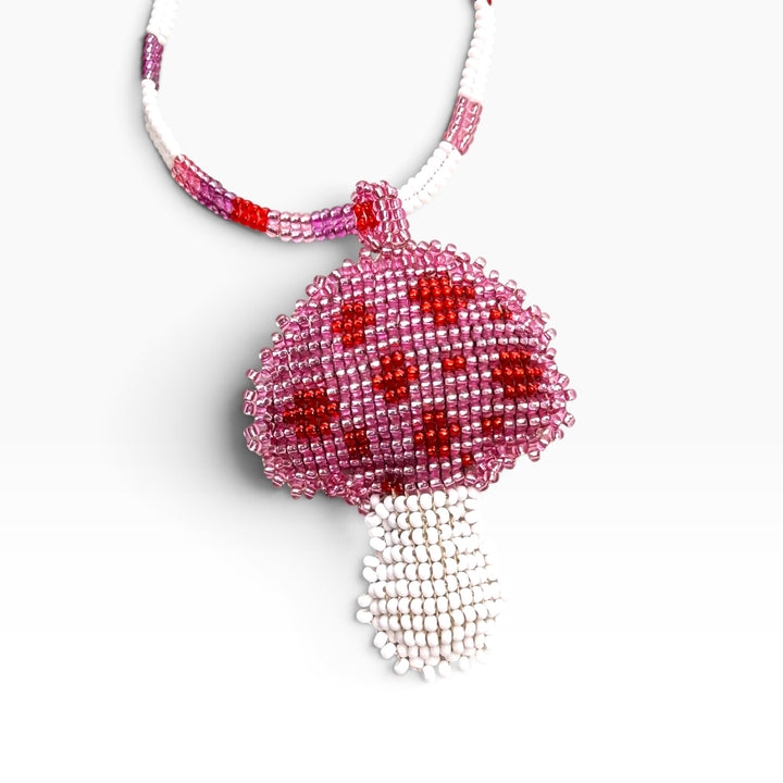 Collar hongo rosa