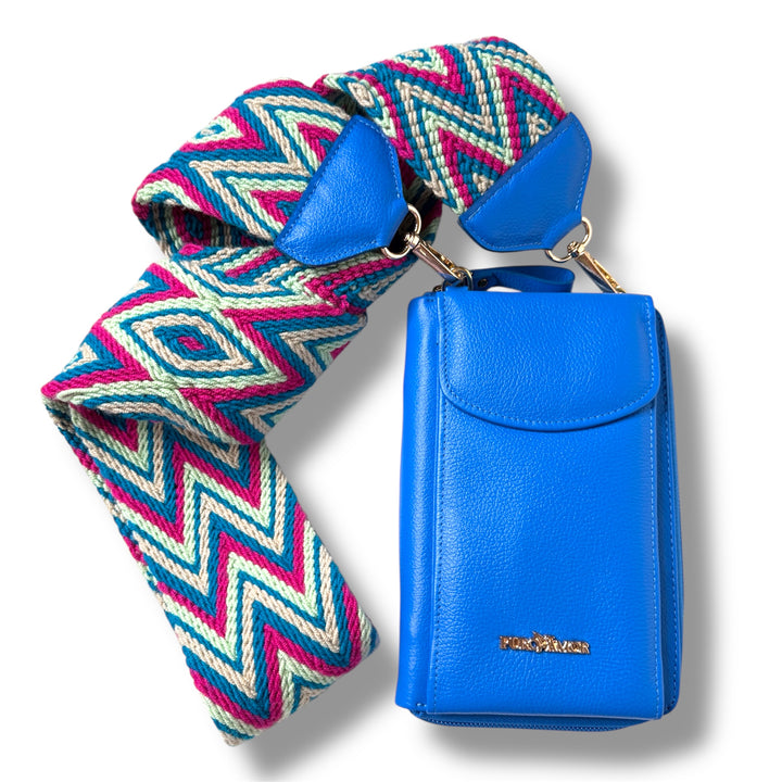 Billetera porta celular azul rey