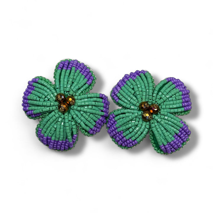 Aretes flor embroidery