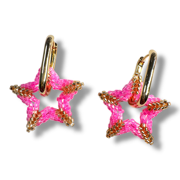 Aretes hoops estrellas