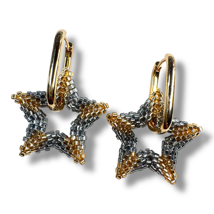 Aretes hoops estrellas