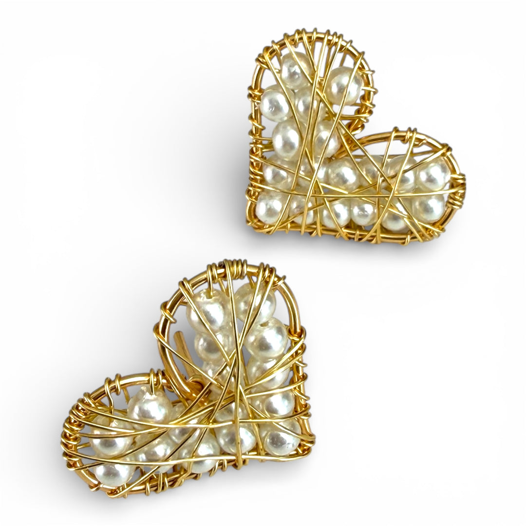 Aretes corazón de cristal