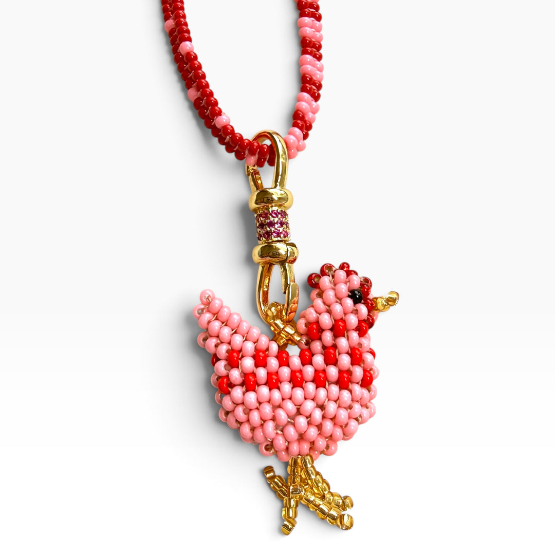 Collar gallinita rosa