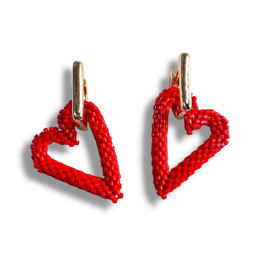 Aretes Hoops de corazón