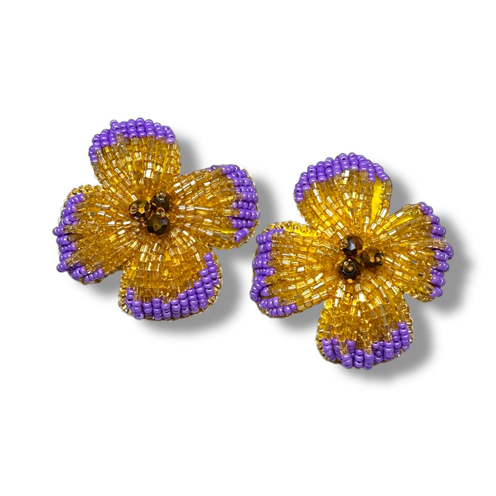 Aretes flor embroidery