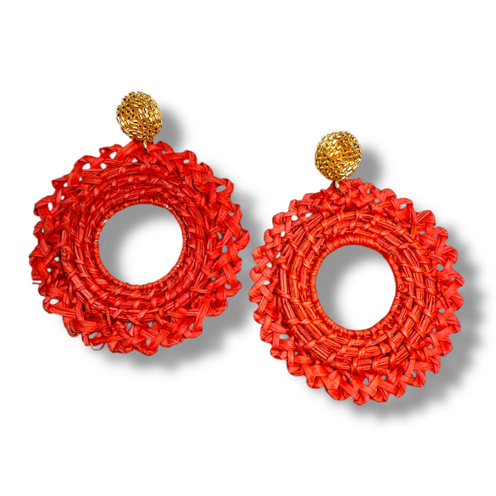 Aretes macramé en palma de Iraca