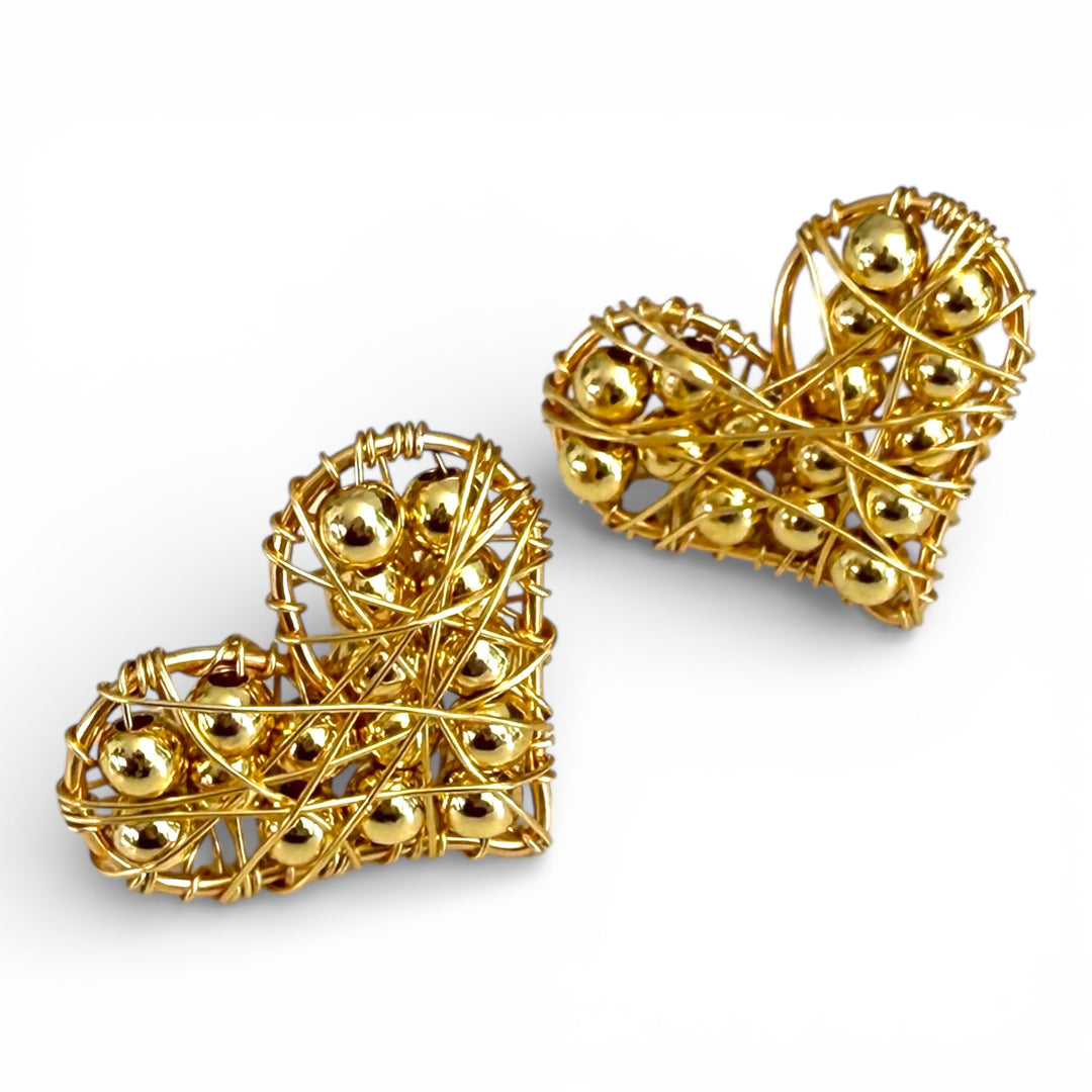 Aretes corazón de cristal