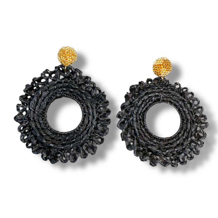 Aretes macramé en palma de Iraca