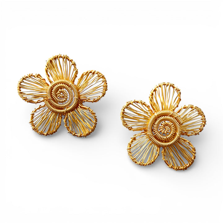 Aretes Flor de oro