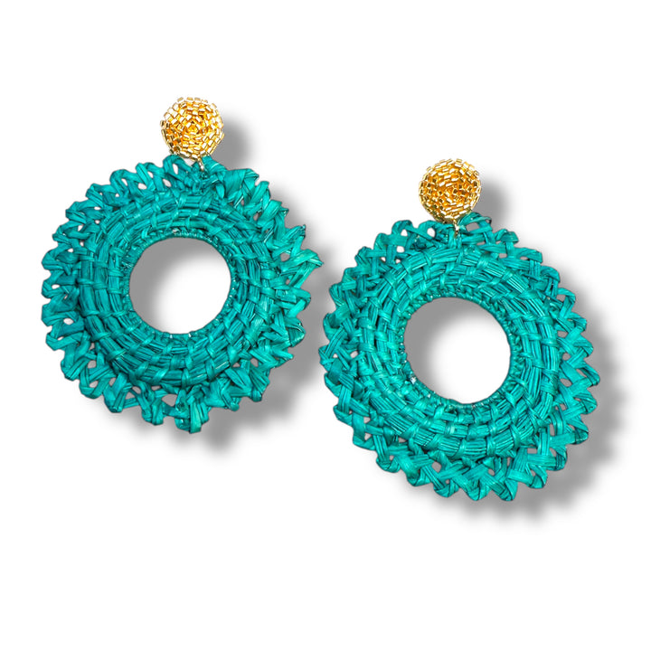 Aretes macramé en palma de Iraca