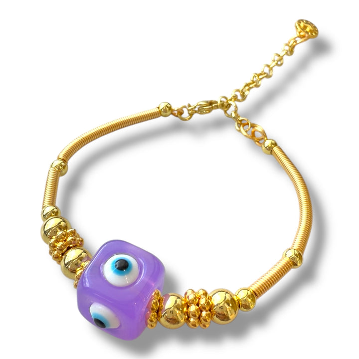 Pulsera ojo turco en alambrismo