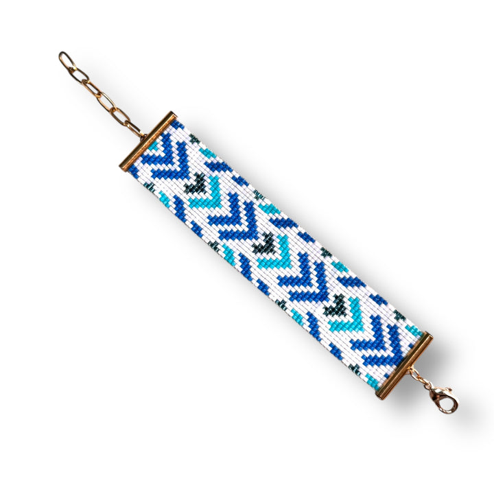 Pulsera Eva azul y blanco